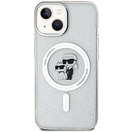 Karl Lagerfeld IML Glitter Karl and Choupette MagSafe Zadní Kryt pro iPhone 15 Transparent - Phone Cover