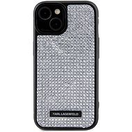 Karl Lagerfeld Rhinestone Plate Metal Logo iPhone 15 ezüst tok - Telefon tok