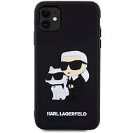 Karl Lagerfeld 3D Rubber Karl and Choupette Zadní Kryt pro iPhone 11 Black - Phone Cover