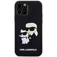 Karl Lagerfeld 3D Rubber Karl and Choupette Zadní Kryt pro iPhone 12/12 Pro Black - Phone Cover