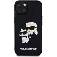 Karl Lagerfeld 3D Rubber Karl and Choupette Back Cover für iPhone 13 Black - Handyhülle