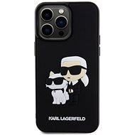 Karl Lagerfeld 3D Rubber Karl and Choupette Zadní Kryt pro iPhone 14 Pro Max Black - Phone Cover