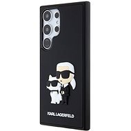 Karl Lagerfeld 3D Rubber Karl und Choupette Back Cover für Samsung Galaxy S24 Ultra Schwarz - Handyhülle