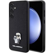 Karl Lagerfeld PU Saffiano Metal Karl und Choupette Back Cover für Samsung Galaxy S24 + schwa - Handyhülle