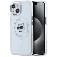 Karl Lagerfeld IML Choupette Head Metal Frame MagSafe Back Cover for iPhone 15 Transparent - Phone Cover