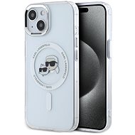 Karl Lagerfeld IML K&CH Heads Metal Frame MagSafe Back Cover for iPhone 13 Transparent - Phone Cover