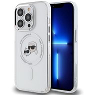 Karl Lagerfeld IML K&CH Heads Metal Frame MagSafe Back Cover for iPhone 14 Pro Transparent - Phone Cover