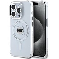 Karl Lagerfeld IML Karl Head Metal Frame MagSafe Back Cover for iPhone 15 Pro Max Transparent - Phone Cover
