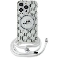 Karl Lagerfeld IML Monogram Crossbody K&CH Heads MagSafe Back Cover for iPhone 14 Pro Max Transparen - Phone Cover