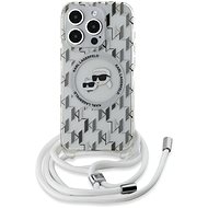 Karl Lagerfeld IML Monogram Crossbody K&CH Heads MagSafe Back Cover for iPhone 15 Pro Transparent - Phone Cover