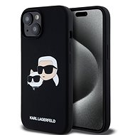 Karl Lagerfeld Liquid Silicone Double Heads MagSafe Back Cover for iPhone 15 Black - Phone Cover