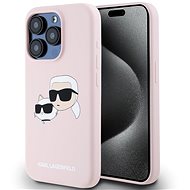 Karl Lagerfeld Liquid Silicone Double Heads MagSafe Back Cover for iPhone 15 Pro Pink - Phone Cover