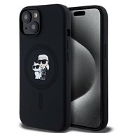 Karl Lagerfeld Liquid Silicone Karl and Choupette MagSafe Back Cover for iPhone 14 Black - Phone Cover