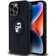 Karl Lagerfeld Liquid Silicone Karl and Choupette MagSafe Back Cover for iPhone 14 Pro Max Black - Phone Cover