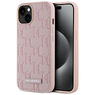 Karl Lagerfeld PU Leather Monogram Metal Logo MagSafe Back Cover for iPhone 14 Pink - Phone Cover
