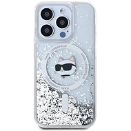 Karl Lagerfeld Liquid Glitter Choupette Head MagSafe Back Cover for iPhone 15 Pro Max Transparent - Phone Cover