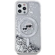 Karl Lagerfeld Liquid Glitter Karl and Choupette Heads MagSafe Zadní Kryt pro iPhone 12/12 Pro Trans - Phone Cover