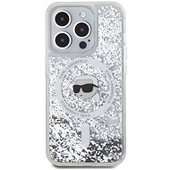 Karl Lagerfeld Liquid Glitter Karl Head MagSafe Back Cover for iPhone 15 Pro Transparent - Phone Cover