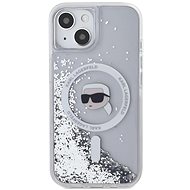 Karl Lagerfeld Liquid Glitter Karl Head MagSafe Back Cover for iPhone 15 Transparent - Phone Cover