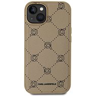 Karl Lagerfeld PU Karl Heads Pattern MagSafe Back Cover for iPhone 14 Beige - Phone Cover