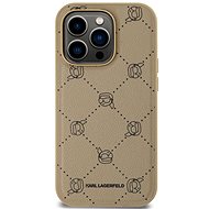 Karl Lagerfeld PU Karl Heads Pattern MagSafe Back Cover for iPhone 14 Pro Max Beige - Phone Cover