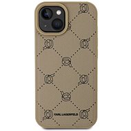 Karl Lagerfeld PU Karl Heads Pattern MagSafe Back Cover for iPhone 15 Beige - Phone Cover
