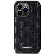 Karl Lagerfeld PU Leather Monogram Metal Logo MagSafe Back Cover for iPhone 14 Pro Max Black - Phone Cover