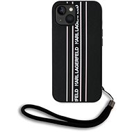 Karl Lagerfeld PU Saffiano Athleisure Stripe and Strap Back Cover for iPhone 15 Pink - Phone Cover