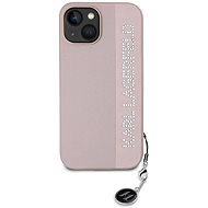 Karl Lagerfeld PU Saffiano Rhinestone Charm Back Cover for iPhone 14 Pink - Phone Cover
