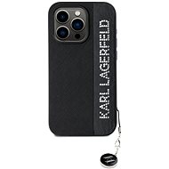 Karl Lagerfeld PU Saffiano Rhinestone Charm Back Cover for iPhone 15 Pro Max Black - Phone Cover