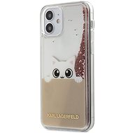 Karl Lagerfeld Liquid Glitter Peek and Boo for Apple iPhone 12 Mini, Pink - Phone Cover