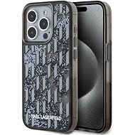 Karl Lagerfeld Liquid Glitter Monogram Gradient Back Cover for iPhone 15 Pro Max Black - Phone Cover