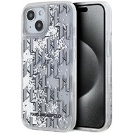 Karl Lagerfeld Liquid Glitter Monogram Gradient Back Cover for iPhone 15 White - Phone Cover