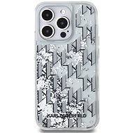 Karl Lagerfeld Liquid Glitter Monogram Gradient Back Cover for iPhone 14 Pro Max White - Phone Cover