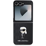 Karl Lagerfeld PU Saffiano Monogram Iconic Back Cover for Samsung Galaxy Z Flip6 Black - Phone Cover