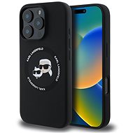 Karl Lagerfeld Liquid Silicone K&CH Heads MagSafe Back Cover for iPhone 16 Pro Max Black - Phone Cover