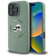 Karl Lagerfeld Liquid Silicone K&CH Heads MagSafe Back Cover for iPhone 16 Pro Khaki - Phone Cover