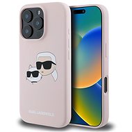 Karl Lagerfeld Liquid Silicone Double Heads MagSafe Back Cover for iPhone 16 Pro Max Pink - Phone Cover