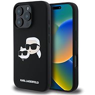 Karl Lagerfeld Liquid Silicone Double Heads MagSafe Back Cover for iPhone 16 Pro Black - Phone Cover