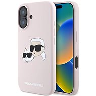 Karl Lagerfeld Liquid Silicone Double Heads MagSafe Back Cover for iPhone 16 Pink - Phone Cover