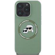 Karl Lagerfeld Liquid Silicone K&CH Heads MagSafe Back Cover for iPhone 16 Pro Max Khaki - Phone Cover