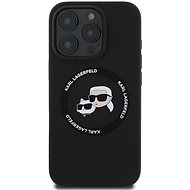 Karl Lagerfeld Liquid Silicone K&CH Heads MagSafe Back Cover for iPhone 16 Pro Black - Phone Cover