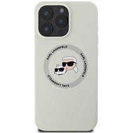 Karl Lagerfeld Liquid Silicone K&CH Heads MagSafe Back Cover for iPhone 16 Pro Beige - Phone Cover