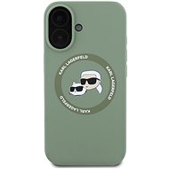 Karl Lagerfeld Liquid Silicone K&CH Heads MagSafe Back Cover for iPhone 16 Khaki - Phone Cover