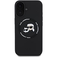 Karl Lagerfeld Liquid Silicone K&CH Heads MagSafe Back Cover for iPhone 16 Black - Phone Cover