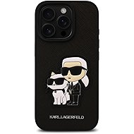 Karl Lagerfeld PU Saffiano Karl and Choupette Back Cover for iPhone 16 Pro Max Black - Phone Cover