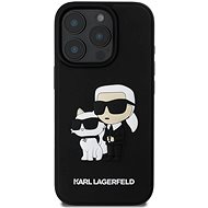 Karl Lagerfeld PU Saffiano Karl and Choupette Back Cover for iPhone 16 Pro Black - Phone Cover
