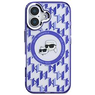 Karl Lagerfeld IML Monogram K&CH Heads MagSafe Back Cover for iPhone 16 Purple - Phone Cover