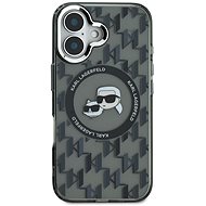 Karl Lagerfeld IML Monogram K&CH Heads MagSafe Back Cover for iPhone 16 Black - Phone Cover