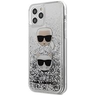 Karl Lagerfeld Liquid Glitter 2 Heads for Apple iPhone 12/12 Pro, Silver - Phone Cover